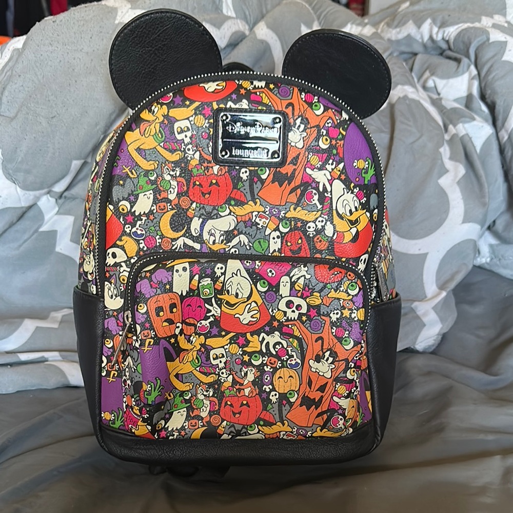 Loungefly Disney Parks Halloween Backpack - Black, Purple, Orange